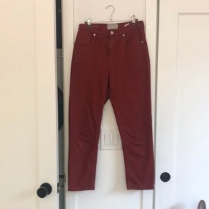 Everlane Edition 1 Straight Leg Crop in a rust red